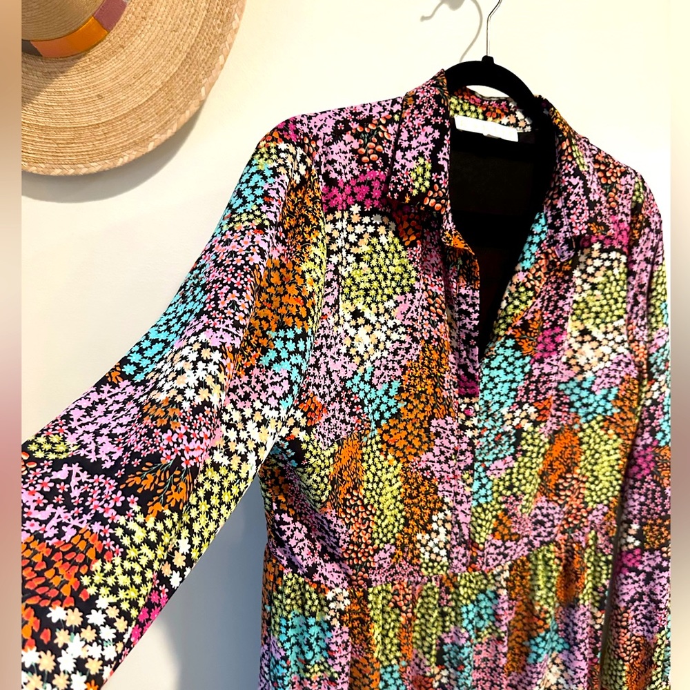 Karlie Floral Shirt Dress- L
